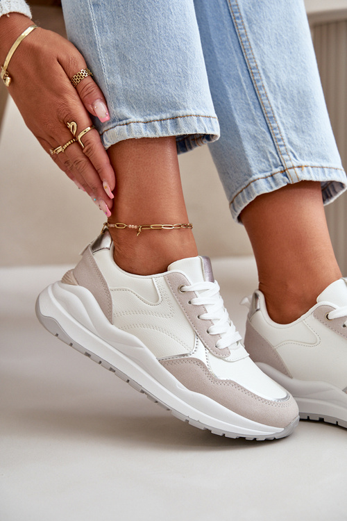 Dámske Tenisky Na Platforme Z Eko Kože Biele Issatta