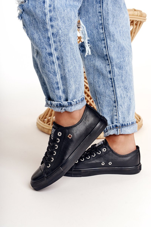 Dámske kožené tenisky Big Star Black V274871