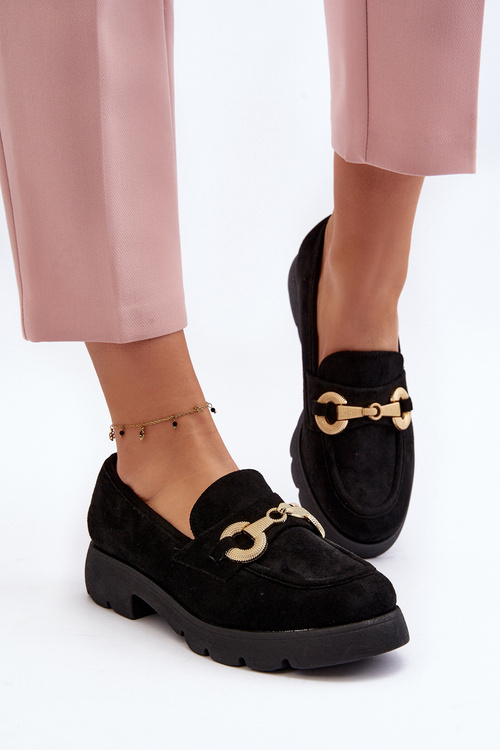 Dámské mokasíny s ozdobou černé Railenes