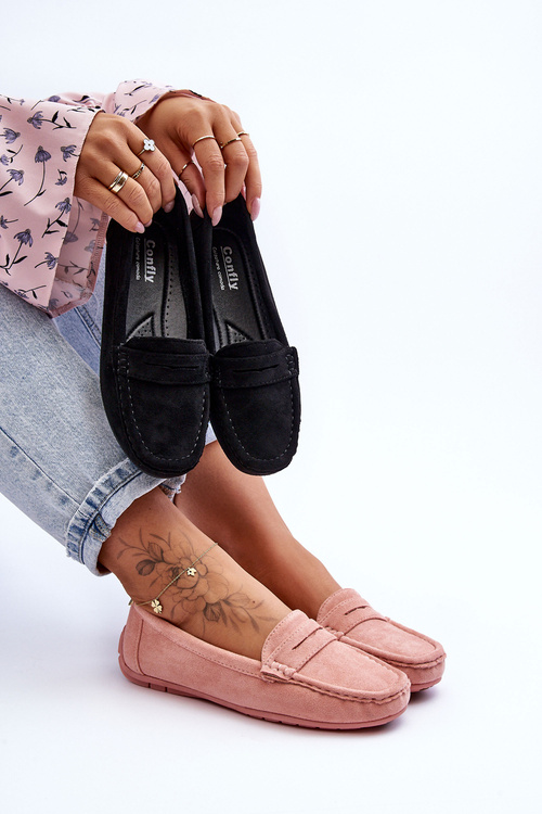 Dámské semišové mokasíny světle růžové Lenvie