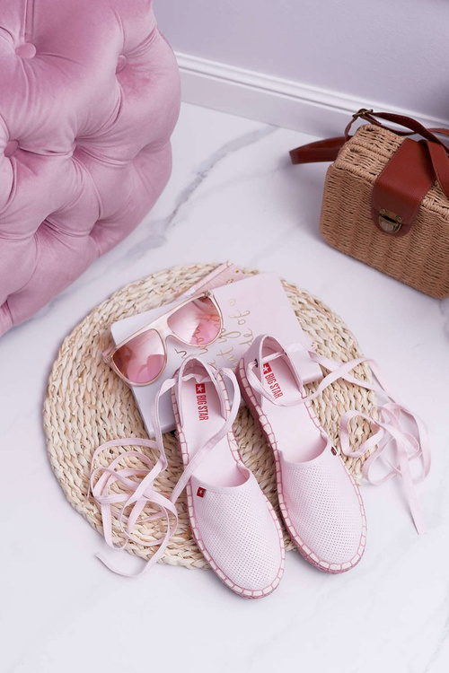 Dámské Espadrilky Big Star Na Klínem Růžové DD274A192