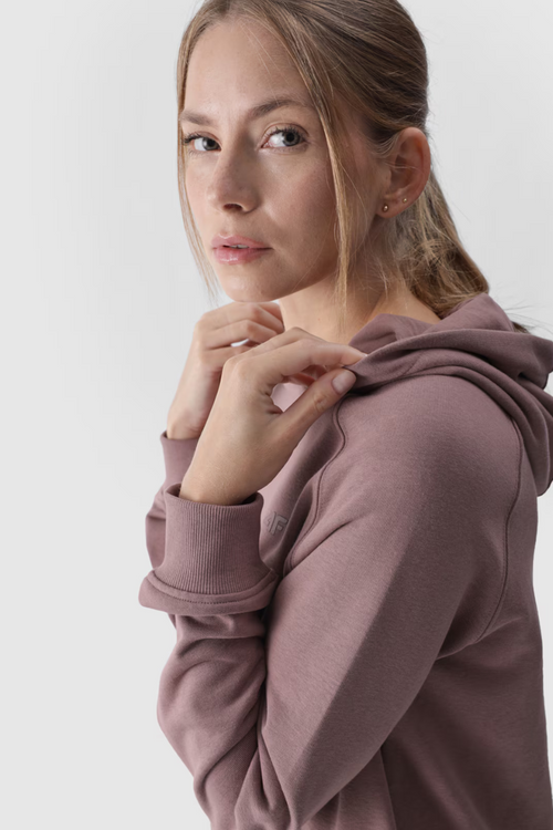 Dámská Mikina S Kapucí Rozepínací Bavlněná 4F Růžová 4FWMM00TSWSF1467-56S