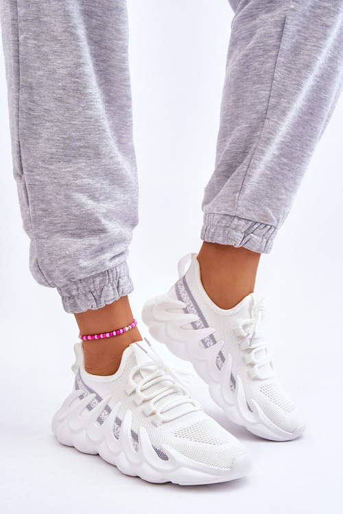 Dámské módní ponožkové tenisky Bílé Daxo