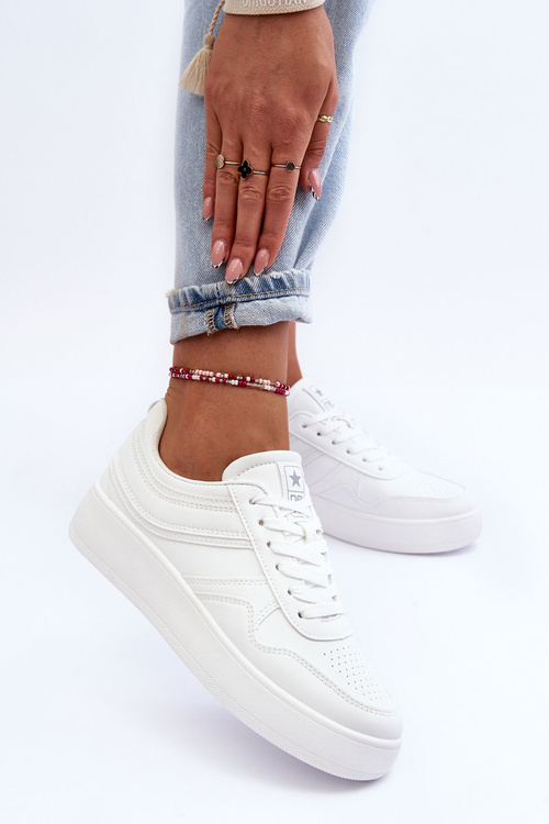 Dámske športové topánky na platforme White Pudina