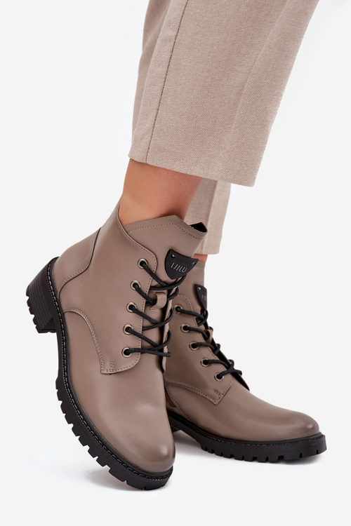 Zateplené dámské kotníkové boty na klínu Vinceza 58609 šedé