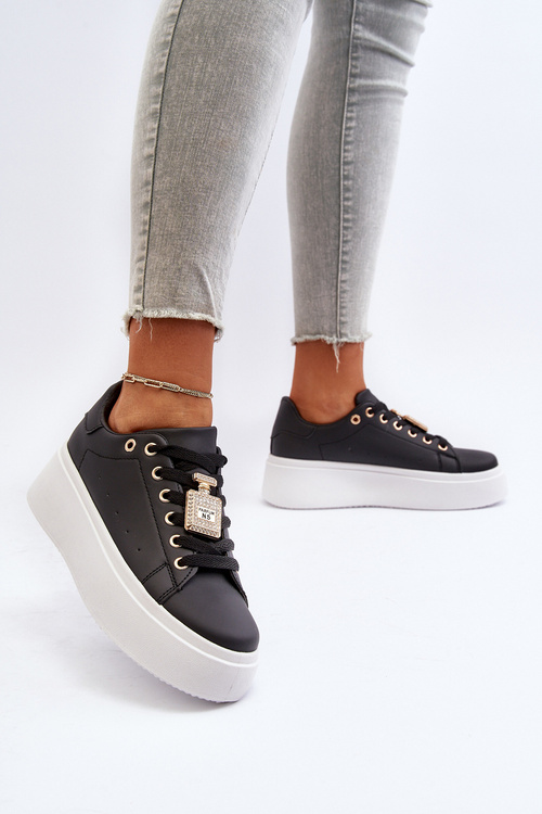 Dámské tenisky s ozdobou Černé Celedria