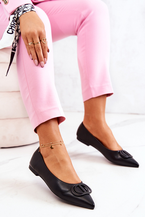 Kožené baleríny Rachelle v čiernom Spitz