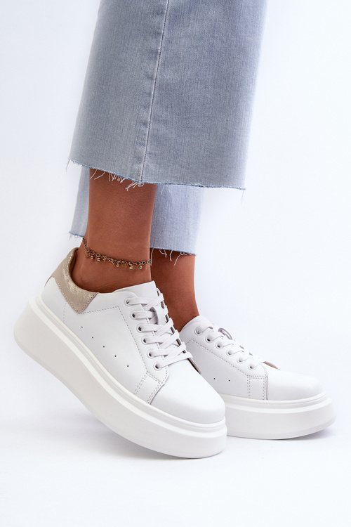 Dámske tenisky na platforme D&A LR568 Biele