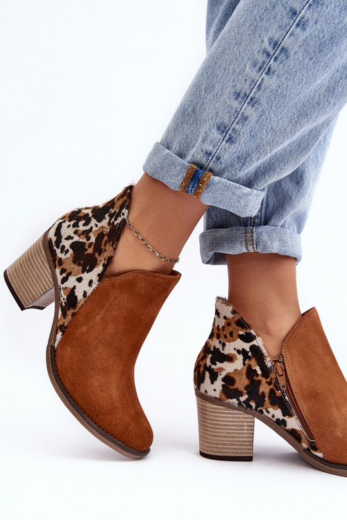 Dámské kožené boty na příčce Maciejka hnědé 04492-98