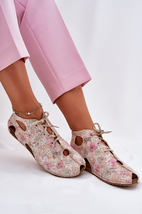 Vzorované Kožené Čižmy Maciejka 03426-48 Béžové