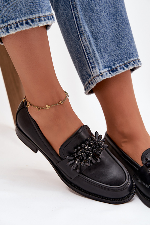 Dámske Mokasíny S Ozdobou Čierne Murelle