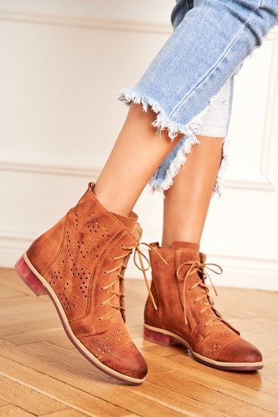 Dámské Boty Maciejka Kožené hnědé 04468-29