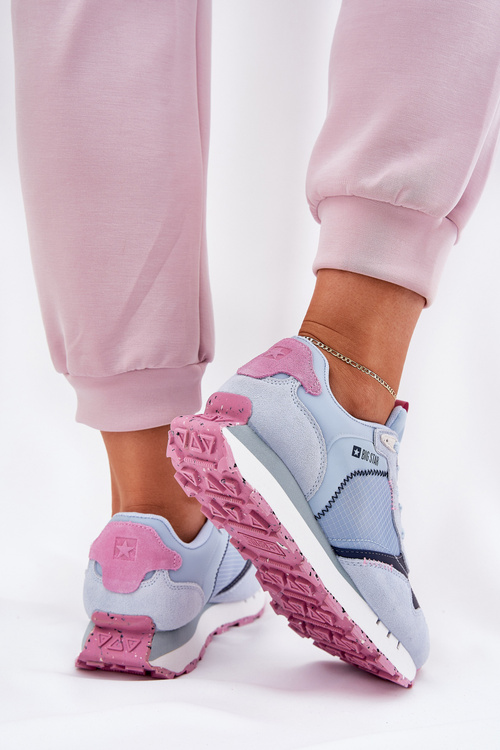 Semišové Lehká Sportovní Obuv Dámská Big Star RR274236 HI-POLY SYSTEM Modrá