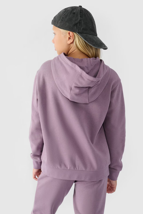 Dívčí Nekořeněná Mikina S Kapucí Hladká Fialová 4F 4FJWMM00TSWSF1316-51S