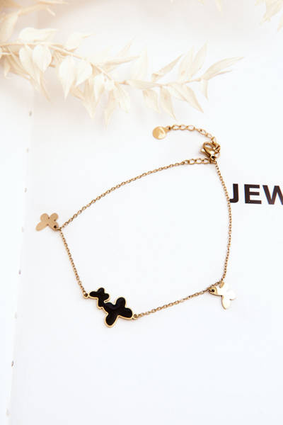 Náramek S Krychlovými Zirkony A Peřím Zlata