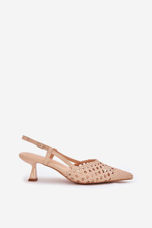 Lodičky S Špicatou Špičkou A Otevřenou Patou Béžové Umirana