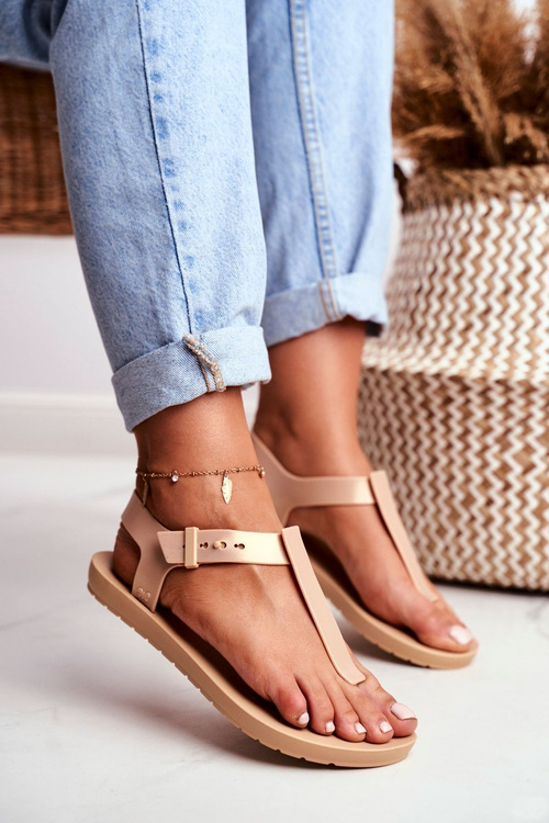 Dámske voňavé sandále gumové béžové béžové dd285040