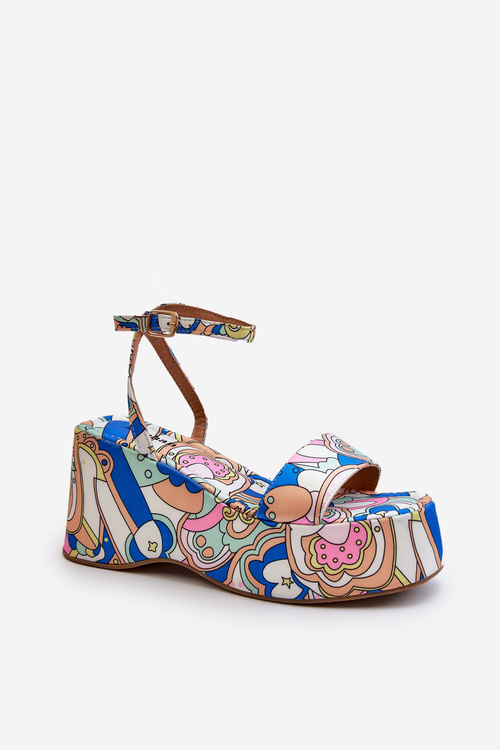 Vzorované sandále na platforme a klinčeky Multicolor Wiandia