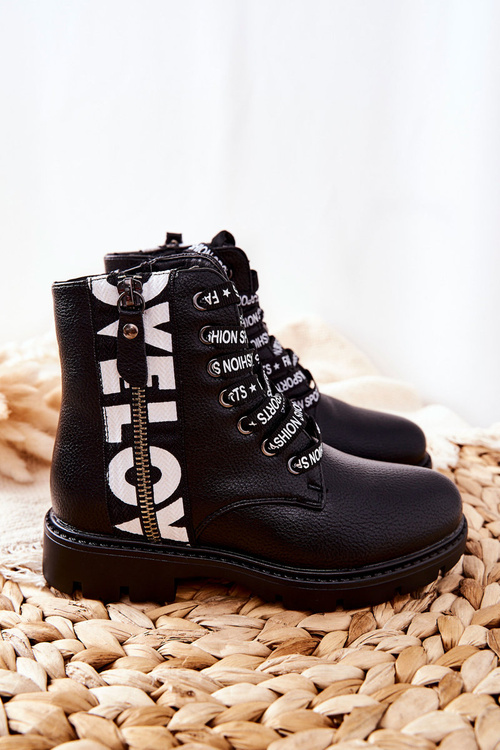 Detské topánky Čierne Pomeranian pracovníci