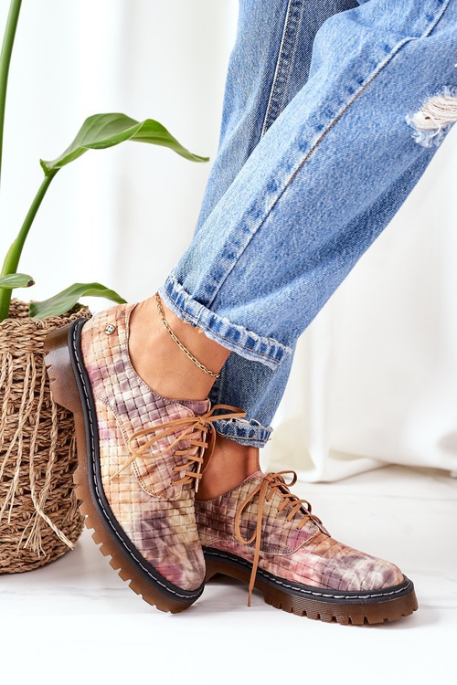 Dámske kožené topánky Oxford Maciejka 04087-46 Multicolor