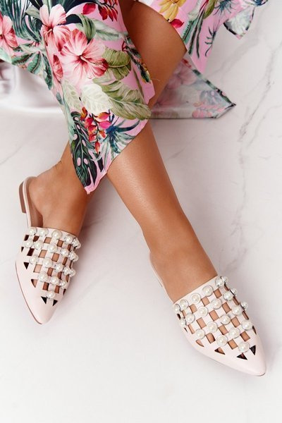 Dámské Nazouváky S Perlami Béžové Ripple