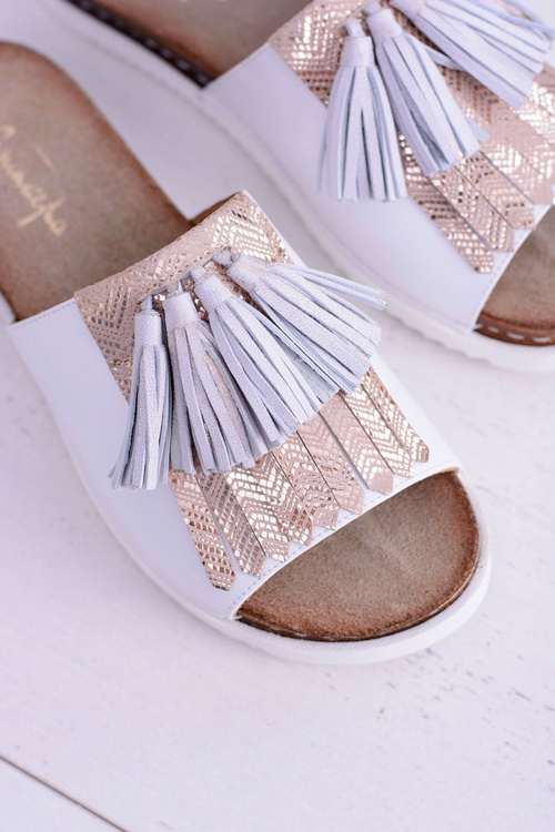 Kožené černé zlaté sandály Maciejka Nomara