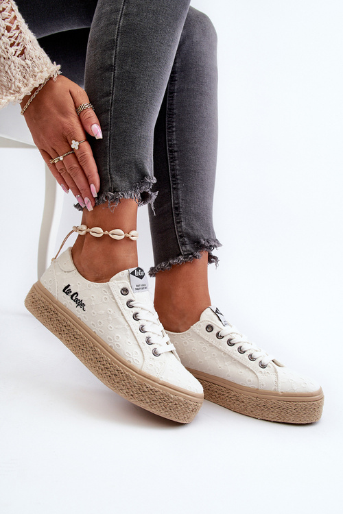 Tenisky S Plétěním Lee Cooper LCW-24-44-2410 Bílé