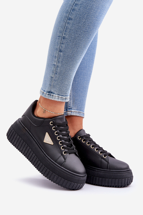 Stylové tenisky na masivní platformě černé Vallexia