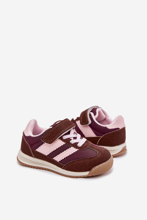 Detské Sneakers Športové Topánky Na Suchý Zips Hnedé Viona