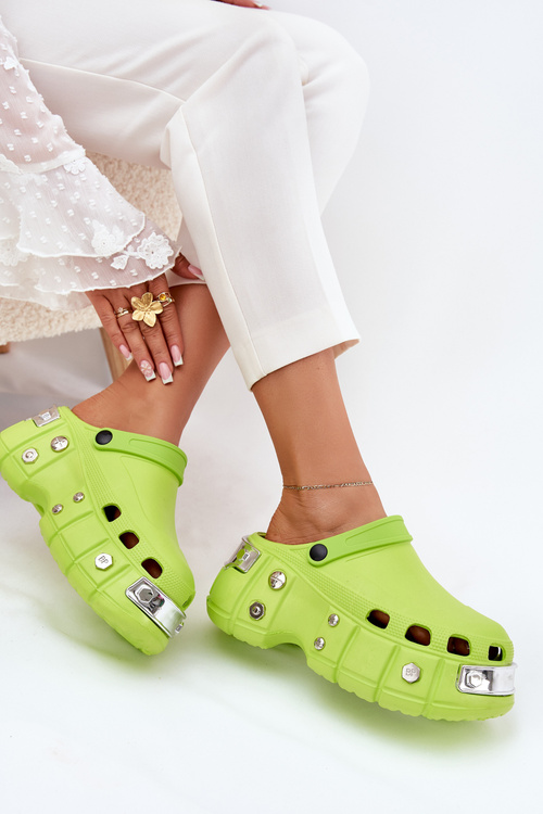 Dámske sandále na masívnej platforme limetkové Korina