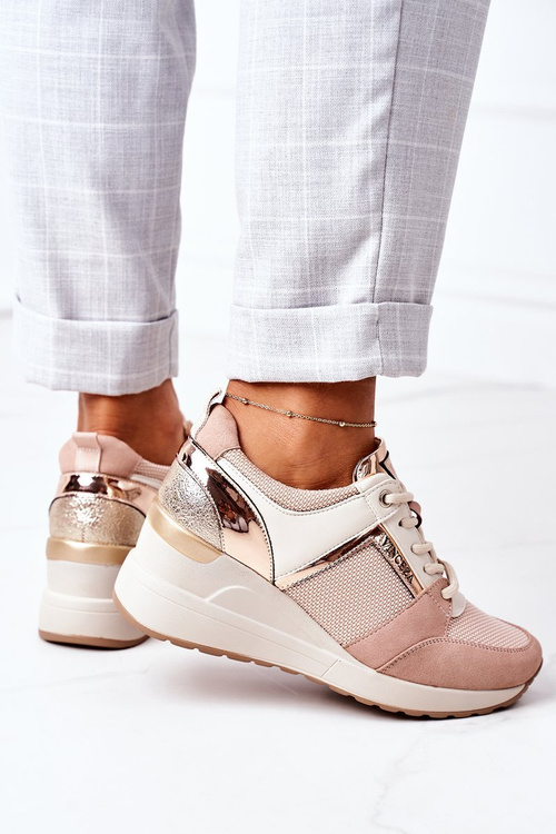 Klínové Tenisky Sneakers Vinceza 10606 Růžové