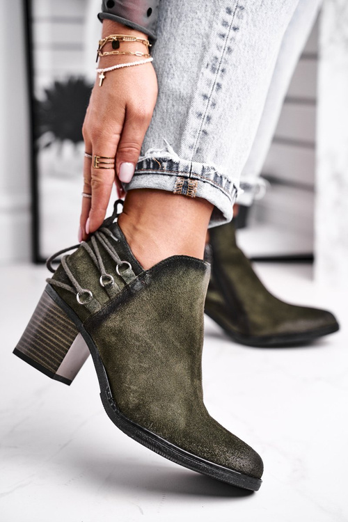 Dámske topánky na Post Maciejka Spring Leather Olive 04812-24