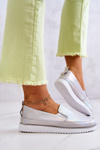 Dámské Kožené Tenisky Slip-On S.Barski Holografické stříbro