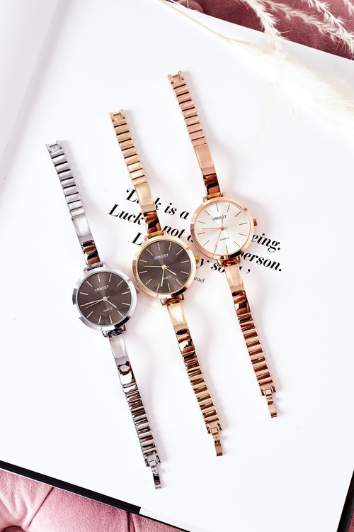 Hodinky Na Náramku ERNEST Růžové Zlato