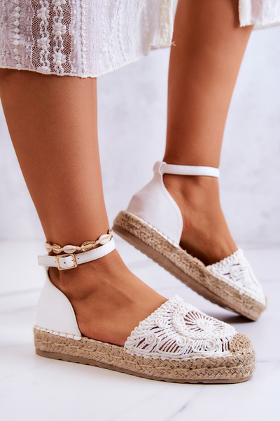Dámské Espadrilky Na Pletené Platformě Bílý Calise