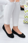 Czarne Brokatowe Balerinki Slip On Laya