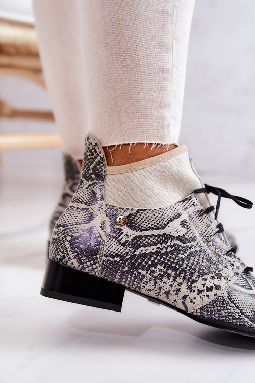 Dámské kozačky Suede Snake Maciejka 04744-03 Béžové