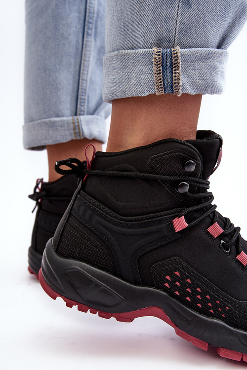 Trekkingové topánky pamäťový penový systém čierna veľká hviezda MM274562