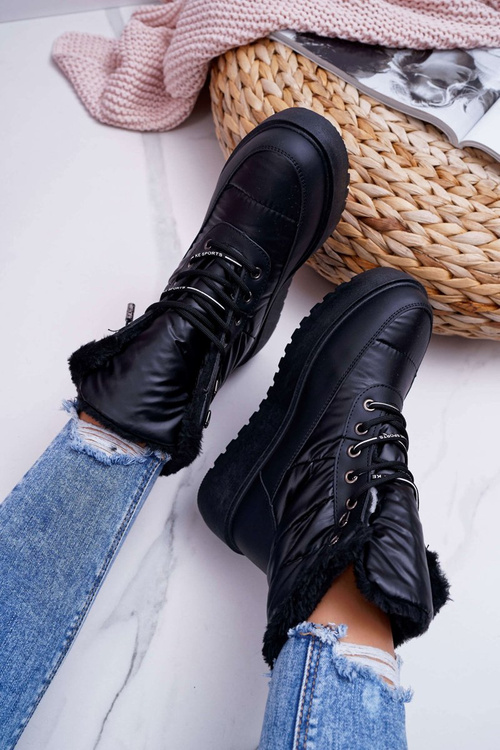 Dámské Sněhule Zateplené Kožešinou Černé Fahrenheit