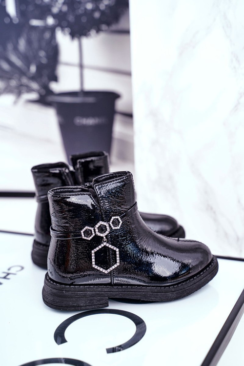 Dětské Boty Lakované Černé Fami