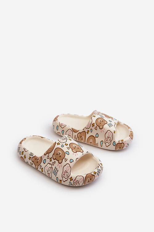 Dětské Lehké Pantofle S Medvídky Beige Evitrapa