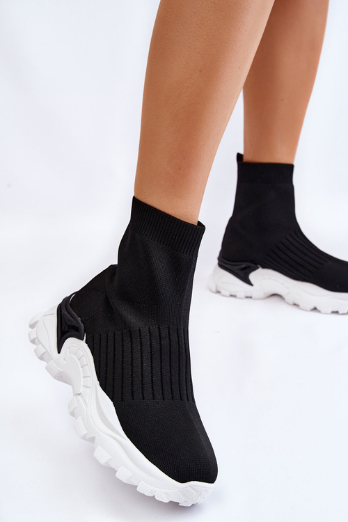 Dámske športové topánky s vysokou ponožkou čierna jovie