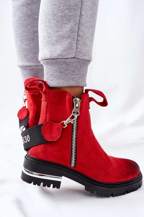 Teplé Boty Se Zapínáním Na Zip Cervene Cortona