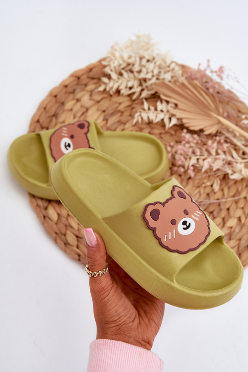 Detské Ľahké Papuče S Medveďom Zelené Lindeheta