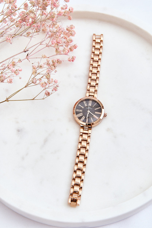 Dámske hodinky s temným štítom Giorgio a Dario Pink Gold