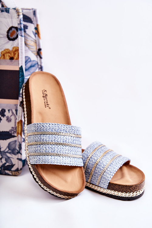 Dámske klasické žabky s reťazou Blue Maddy