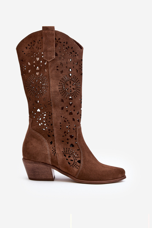 Zazoo 3396 Semišové Prostřihové Polobotky Hnědé