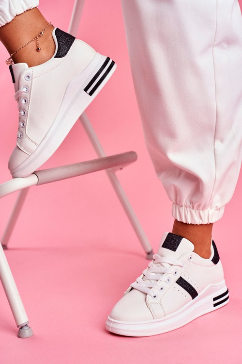 Dámská Sportovní Obuv Třpytivá Černo-Bílá Berge