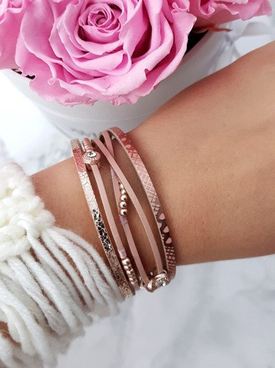 Dámský náramek kožený řemínek