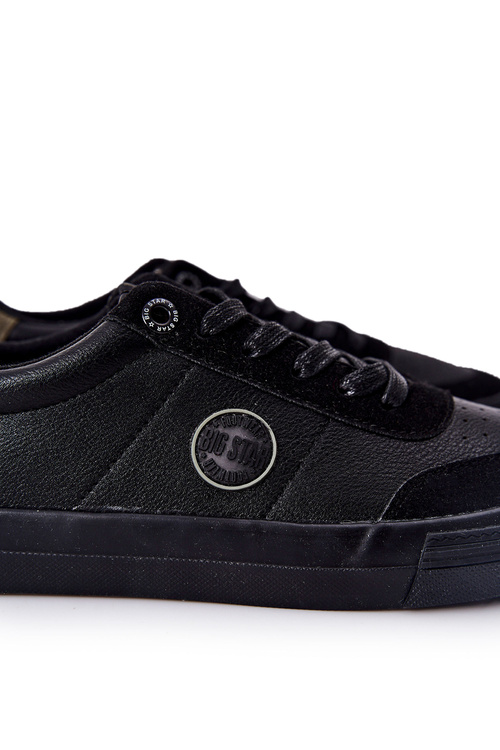 Pánské Kožené Tenisky Big Star II174008 Černé-Zelené